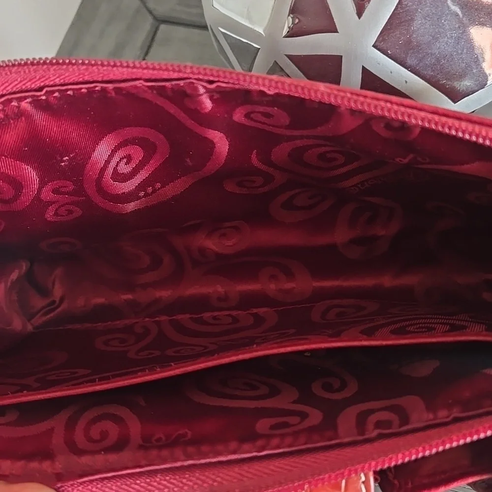Elegant Brighton Red Leather Crossbody Bag